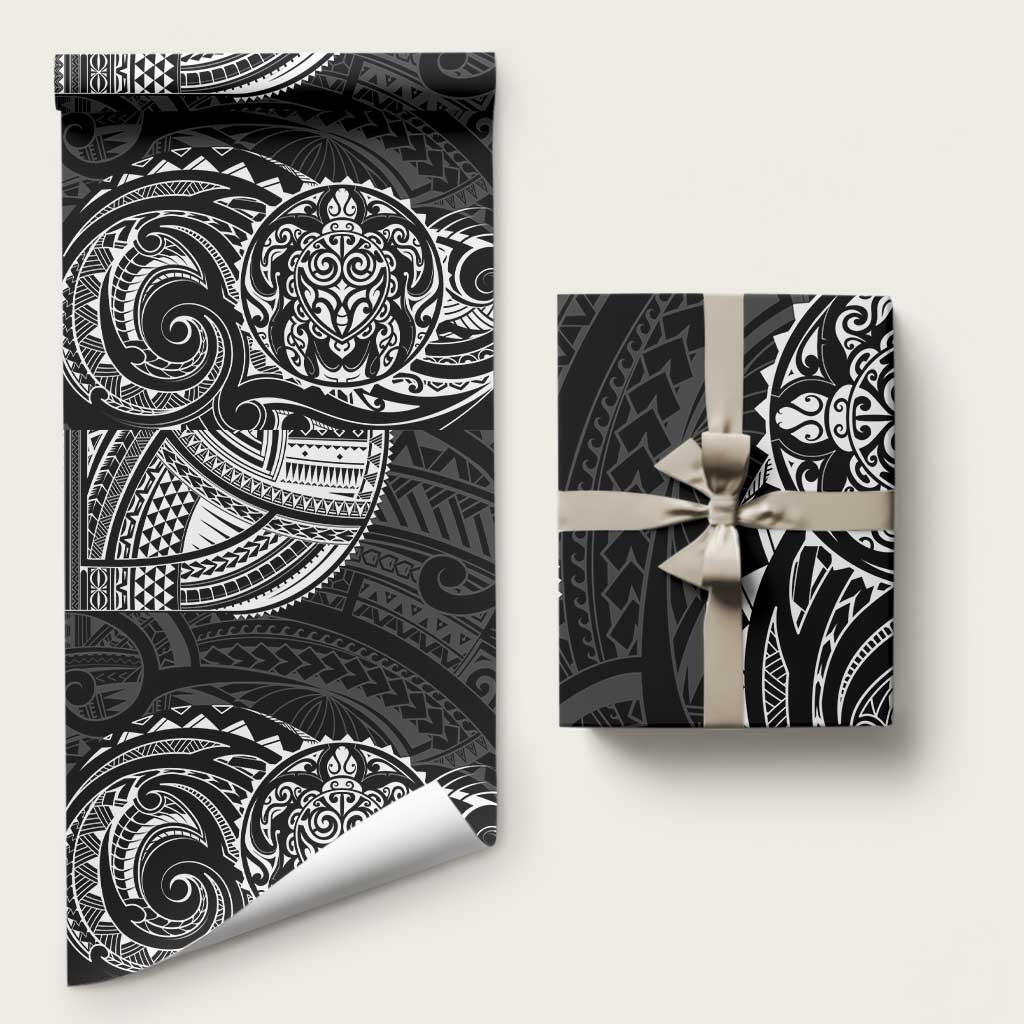 Polynesian Turtle Tribal Tattoo Wrapping Paper Black Style LT9 58" × 23" Black - Polynesian Pride
