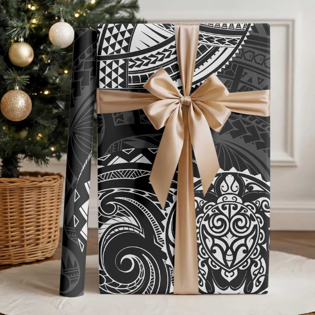 Polynesian Turtle Tribal Tattoo Wrapping Paper Black Style LT9 - Polynesian Pride