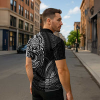 Polynesian Turtle Tribal Tattoo Zipper Polo Shirt Black Style LT9 - Polynesian Pride
