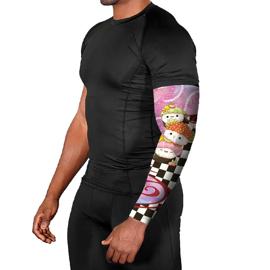 Personalized Japanese Kawaii Sushi Roll Arm Sleeves Wagara Palaka Pattern LT9 - Polynesian Pride