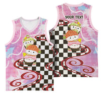 Personalized Japanese Kawaii Sushi Roll Basketball Jersey Wagara Palaka Pattern LT9 - Polynesian Pride