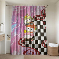 Personalized Japanese Kawaii Sushi Roll Bathroom Set Wagara Palaka Pattern LT9 Shower Curtain Only Pink - Polynesian Pride