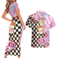 Personalized Japanese Kawaii Sushi Roll Couples Matching Short Sleeve Bodycon Dress and Hawaiian Shirt Wagara Palaka Pattern LT9 - Polynesian Pride