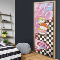 Personalized Japanese Kawaii Sushi Roll Door Cover Wagara Palaka Pattern LT9 - Polynesian Pride