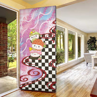 Personalized Japanese Kawaii Sushi Roll Door Cover Wagara Palaka Pattern LT9 - Polynesian Pride