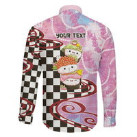 Personalized Japanese Kawaii Sushi Roll Family Matching Off Shoulder Maxi Dress and Hawaiian Shirt Wagara Palaka Pattern LT9 - Polynesian Pride