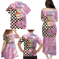 Personalized Japanese Kawaii Sushi Roll Family Matching Puletasi and Hawaiian Shirt Wagara Palaka Pattern LT9 - Polynesian Pride