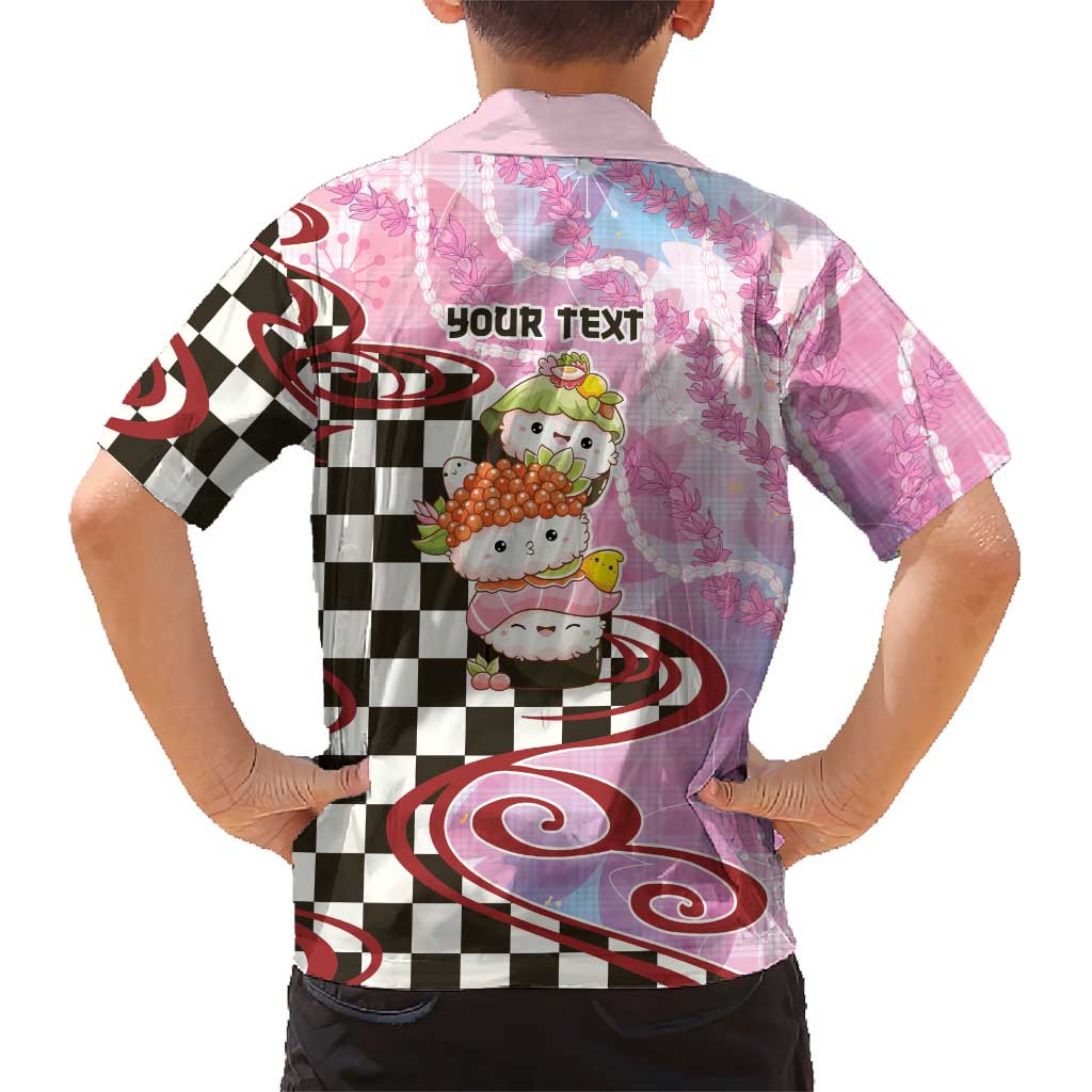 Personalized Japanese Kawaii Sushi Roll Family Matching Summer Maxi Dress and Hawaiian Shirt Wagara Palaka Pattern LT9 - Polynesian Pride