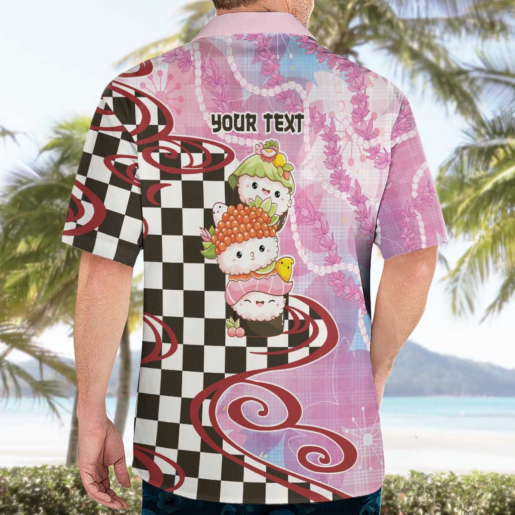 Personalized Japanese Kawaii Sushi Roll Hawaiian Shirt Wagara Palaka Pattern LT9 - Polynesian Pride