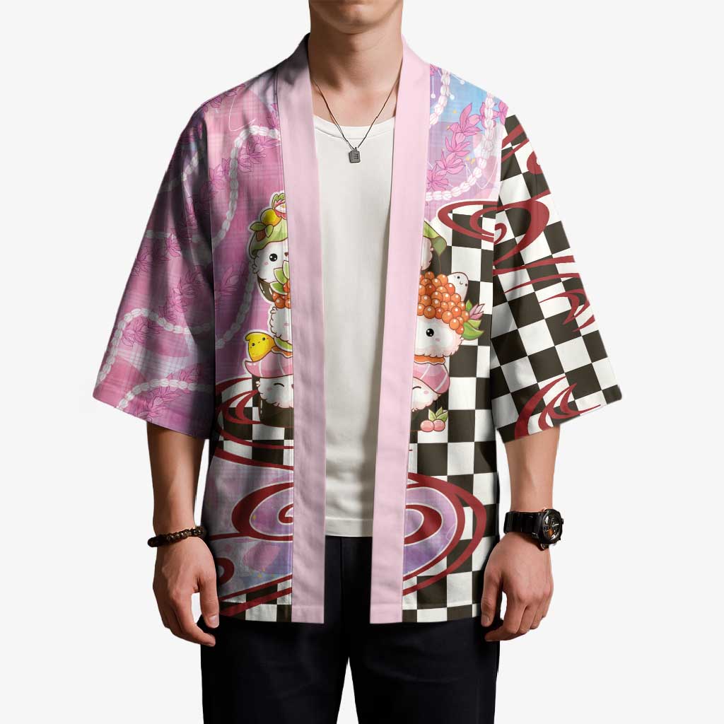 Personalized Japanese Kawaii Sushi Roll Kimono Wagara Palaka Pattern LT9 - Polynesian Pride