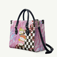 Personalized Japanese Kawaii Sushi Roll Leather Bag Wagara Palaka Pattern LT9 Pink - Polynesian Pride