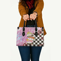 Personalized Japanese Kawaii Sushi Roll Leather Bag Wagara Palaka Pattern LT9 - Polynesian Pride