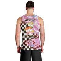 Personalized Japanese Kawaii Sushi Roll Men Tank Top Wagara Palaka Pattern LT9 - Polynesian Pride
