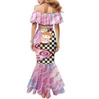 Personalized Japanese Kawaii Sushi Roll Mermaid Dress Wagara Palaka Pattern LT9 - Polynesian Pride