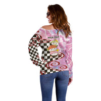 Personalized Japanese Kawaii Sushi Roll Off Shoulder Sweater Wagara Palaka Pattern LT9 - Polynesian Pride