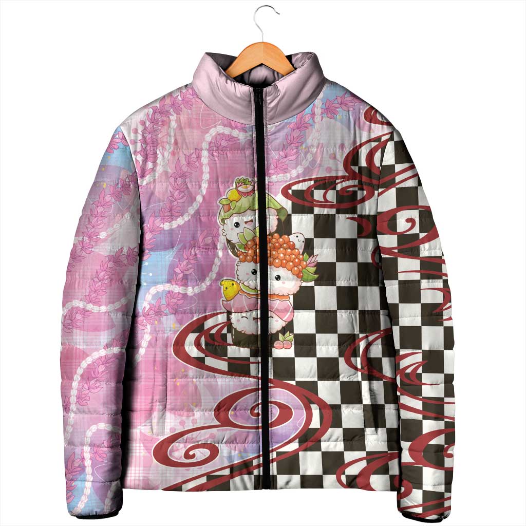 Personalized Japanese Kawaii Sushi Roll Padded Jacket Wagara Palaka Pattern