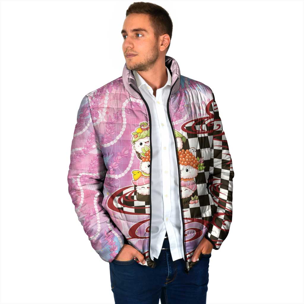 Personalized Japanese Kawaii Sushi Roll Padded Jacket Wagara Palaka Pattern