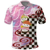 Personalized Japanese Kawaii Sushi Roll Polo Shirt Wagara Palaka Pattern LT9 Pink - Polynesian Pride