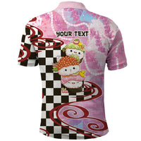 Personalized Japanese Kawaii Sushi Roll Polo Shirt Wagara Palaka Pattern LT9 - Polynesian Pride
