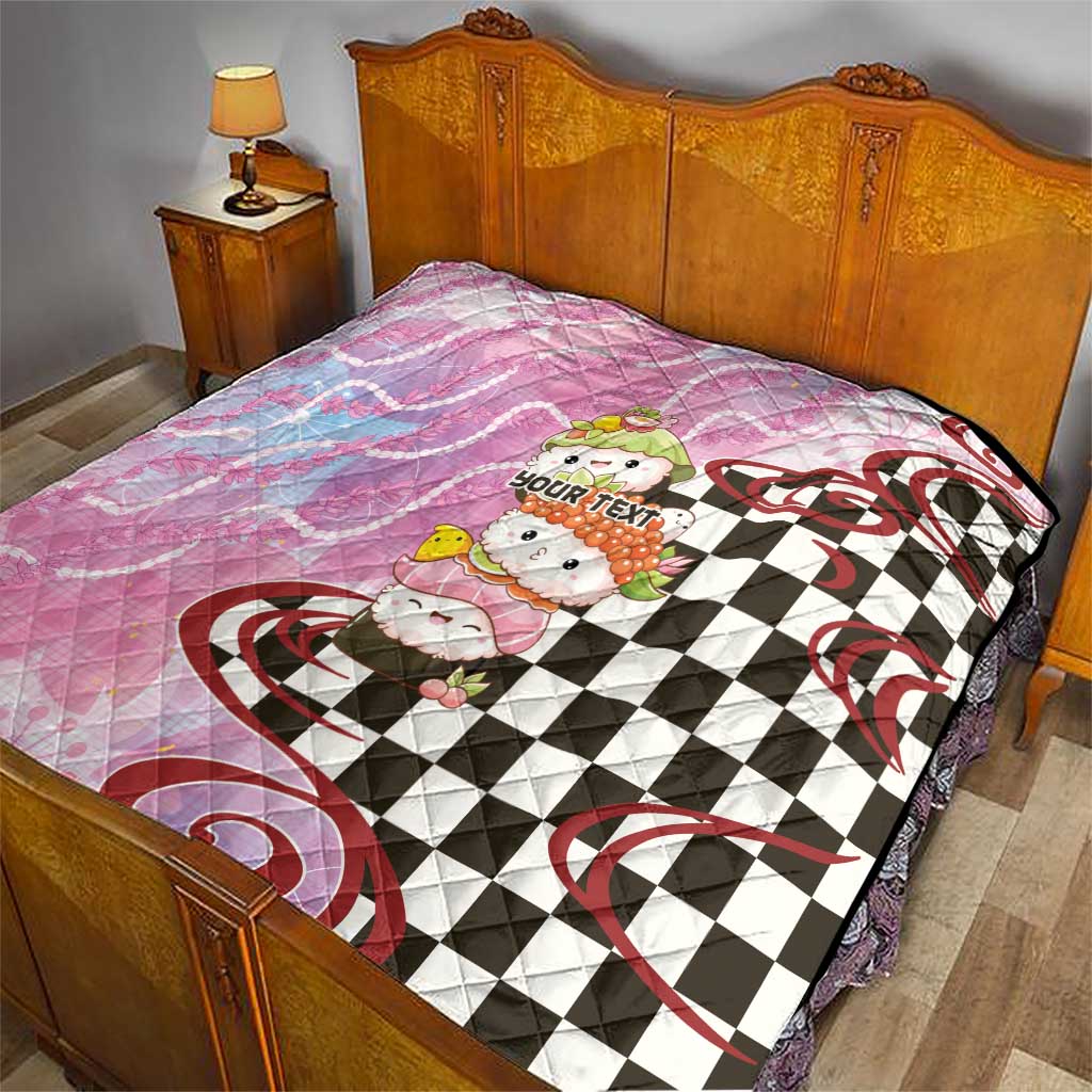 Personalized Japanese Kawaii Sushi Roll Quilt Wagara Palaka Pattern LT9 - Polynesian Pride