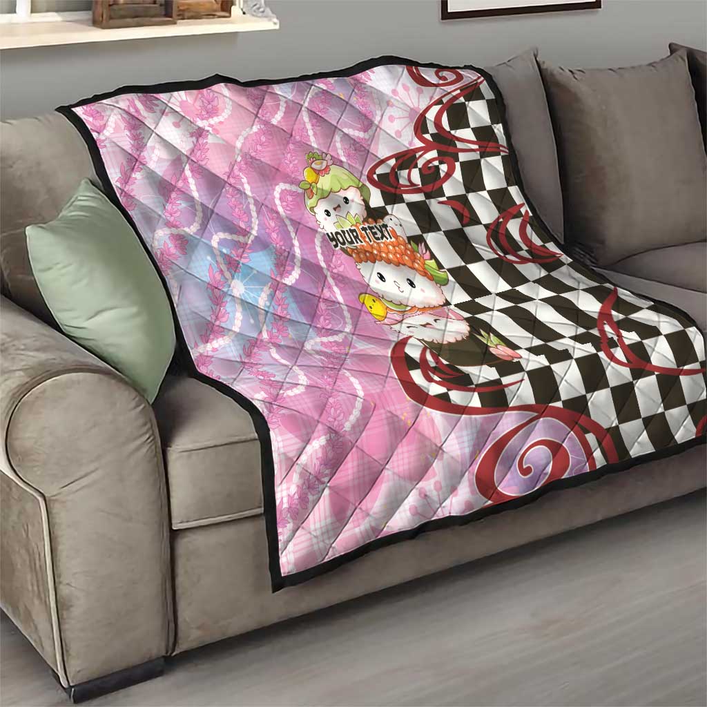 Personalized Japanese Kawaii Sushi Roll Quilt Wagara Palaka Pattern LT9 - Polynesian Pride