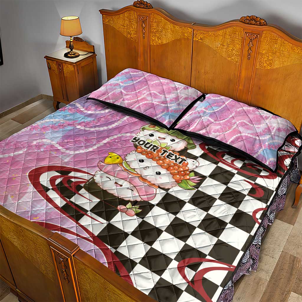 Personalized Japanese Kawaii Sushi Roll Quilt Bed Set Wagara Palaka Pattern LT9 - Polynesian Pride