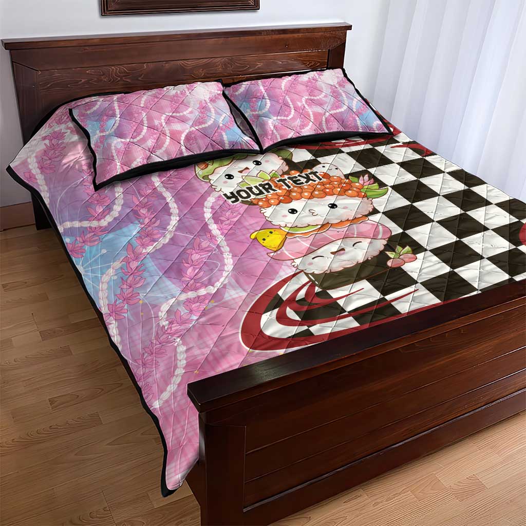 Personalized Japanese Kawaii Sushi Roll Quilt Bed Set Wagara Palaka Pattern LT9 - Polynesian Pride