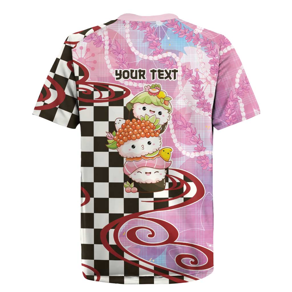Personalized Japanese Kawaii Sushi Roll Rugby Jersey Wagara Palaka Pattern LT9 - Polynesian Pride