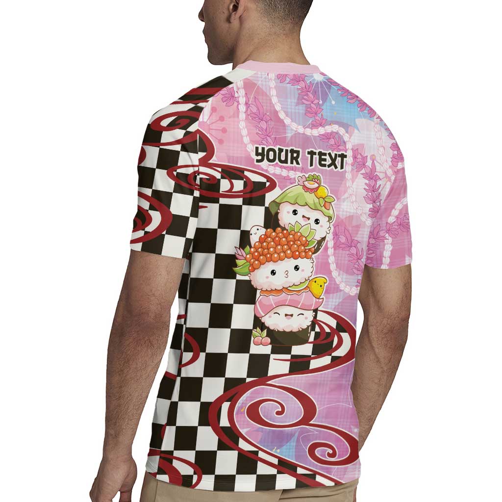 Personalized Japanese Kawaii Sushi Roll Rugby Jersey Wagara Palaka Pattern LT9 - Polynesian Pride