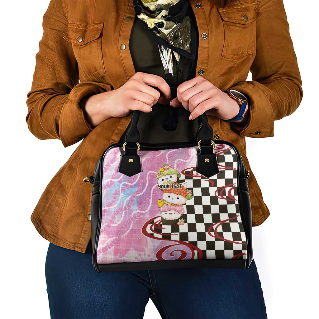 Personalized Japanese Kawaii Sushi Roll Shoulder Handbag Wagara Palaka Pattern LT9 - Polynesian Pride