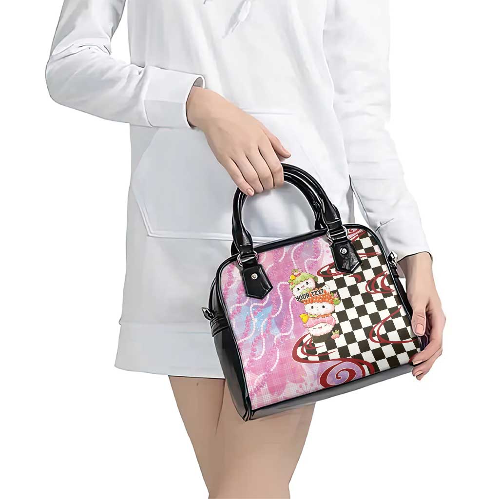 Personalized Japanese Kawaii Sushi Roll Shoulder Handbag Wagara Palaka Pattern LT9 - Polynesian Pride