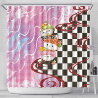 Personalized Japanese Kawaii Sushi Roll Shower Curtain Wagara Palaka Pattern LT9 - Polynesian Pride