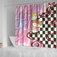 Personalized Japanese Kawaii Sushi Roll Shower Curtain Wagara Palaka Pattern LT9 - Polynesian Pride