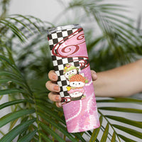 Personalized Japanese Kawaii Sushi Roll Skinny Tumbler Wagara Palaka Pattern LT9 - Polynesian Pride