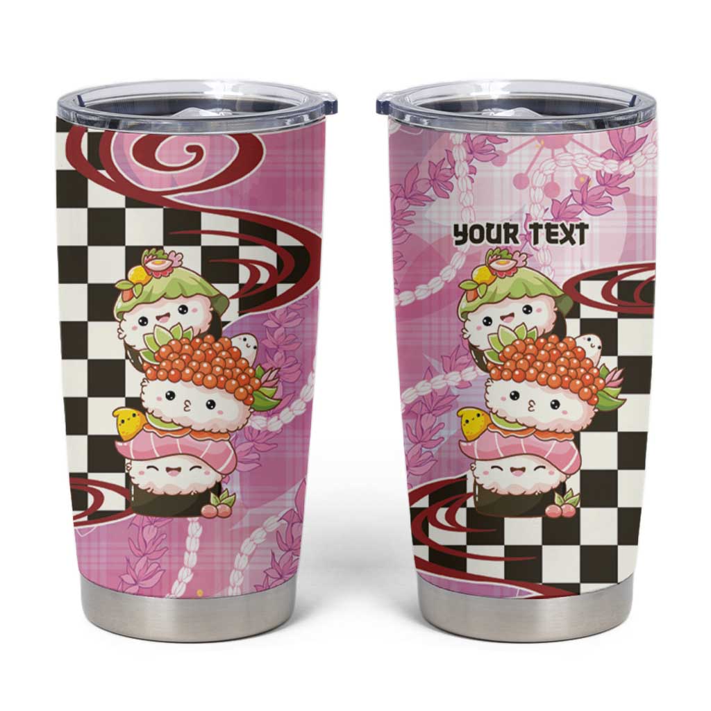Personalized Japanese Kawaii Sushi Roll Tumbler Cup Wagara Palaka Pattern