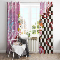 Personalized Japanese Kawaii Sushi Roll Window Curtain Wagara Palaka Pattern LT9 - Polynesian Pride