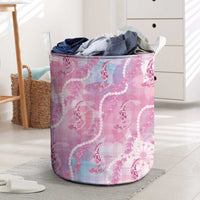 Japanese Koi Fish Laundry Basket Pink Wagara Palaka Honohono Pikake Lei LT9 Pink - Polynesian Pride