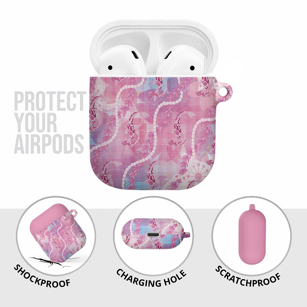 Japanese Koi Fish AirPods Case Pink Wagara Palaka Honohono Pikake Lei LT9 - Polynesian Pride