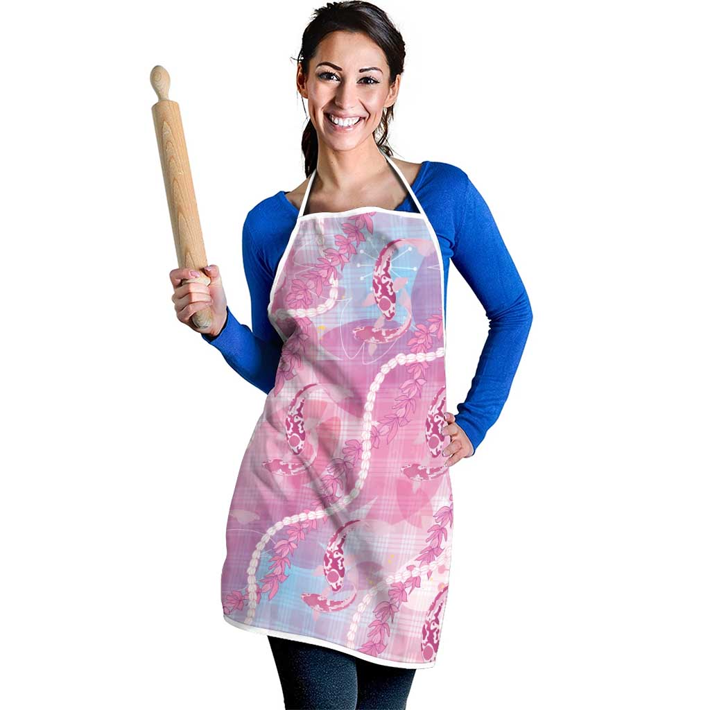 Japanese Koi Fish Apron Pink Wagara Palaka Honohono Pikake Lei LT9 - Polynesian Pride