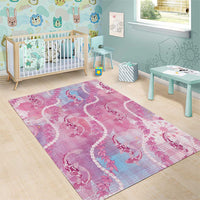 Japanese Koi Fish Area Rug Pink Wagara Palaka Honohono Pikake Lei LT9 - Polynesian Pride