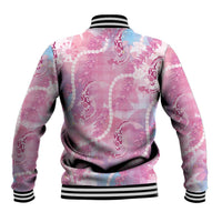 Japanese Koi Fish Baseball Jacket Pink Wagara Palaka Honohono Pikake Lei LT9 - Polynesian Pride