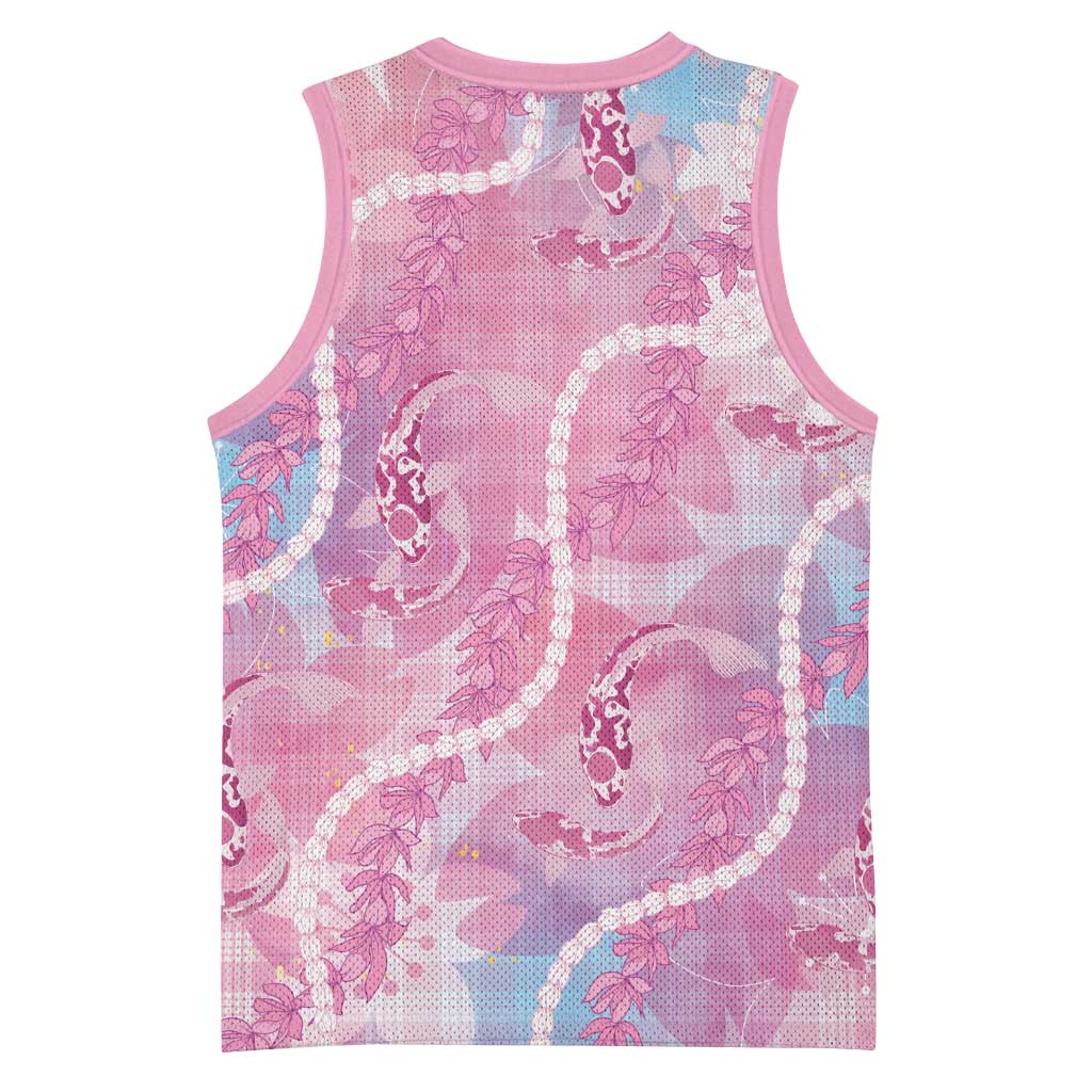 Japanese Koi Fish Basketball Jersey Pink Wagara Palaka Honohono Pikake Lei LT9 - Polynesian Pride