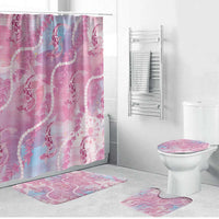 Japanese Koi Fish Bathroom Set Pink Wagara Palaka Honohono Pikake Lei LT9 Bathroom Set (4 pcs) Pink - Polynesian Pride