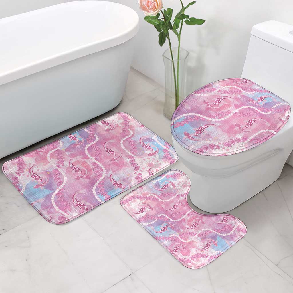 Japanese Koi Fish Bathroom Set Pink Wagara Palaka Honohono Pikake Lei LT9 - Polynesian Pride