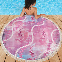 Japanese Koi Fish Beach Blanket Pink Wagara Palaka Honohono Pikake Lei LT9 - Polynesian Pride