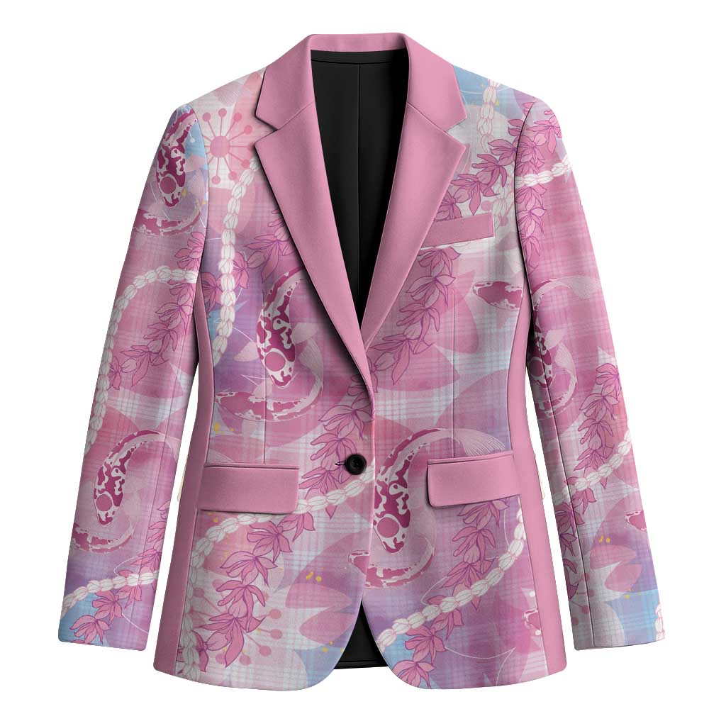 Japanese Koi Fish Blazer Pink Wagara Palaka Honohono Pikake Lei LT9 Unisex Pink - Polynesian Pride