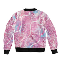 Japanese Koi Fish Bomber Jacket Pink Wagara Palaka Honohono Pikake Lei