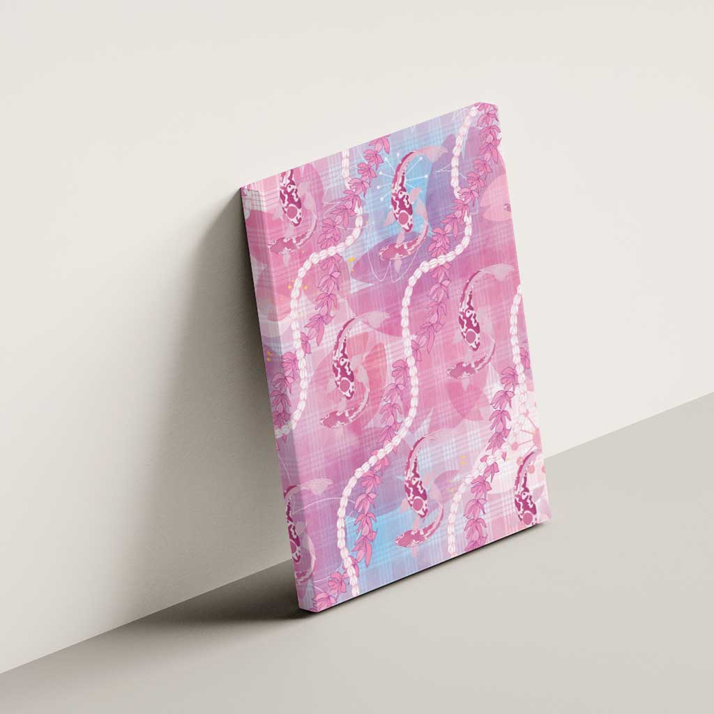 Japanese Koi Fish Canvas Wall Art Pink Wagara Palaka Honohono Pikake Lei LT9 - Polynesian Pride