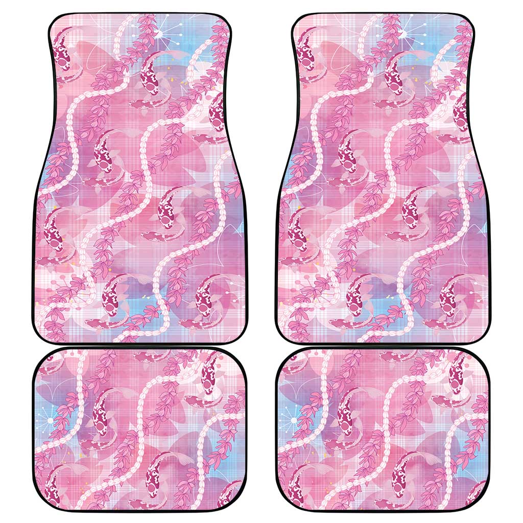 Japanese Koi Fish Car Mats Pink Wagara Palaka Honohono Pikake Lei LT9 - Polynesian Pride