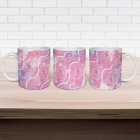 Japanese Koi Fish Ceramic Mug Pink Wagara Palaka Honohono Pikake Lei LT9 - Polynesian Pride